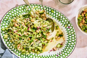 Miso edamame dense bean salad