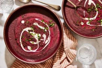 Purple cabbage white bean soup