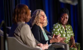 A group of women speaking