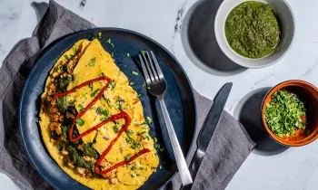 An omelette on a plate