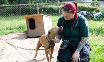 Woman with a dog