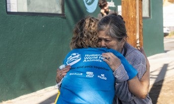 two people hugging