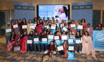 Group photo of the key volunteers and Humane World staffers for the event.
