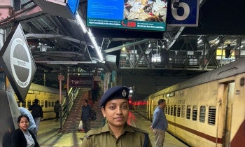 A digital public awareness campaign at Guwahati Railway Station, aimed at strengthening public vigilance against the illegal transport of dogs for the dog meat trade.