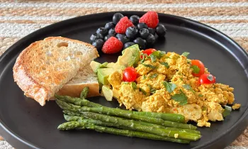 A plate of vegan food