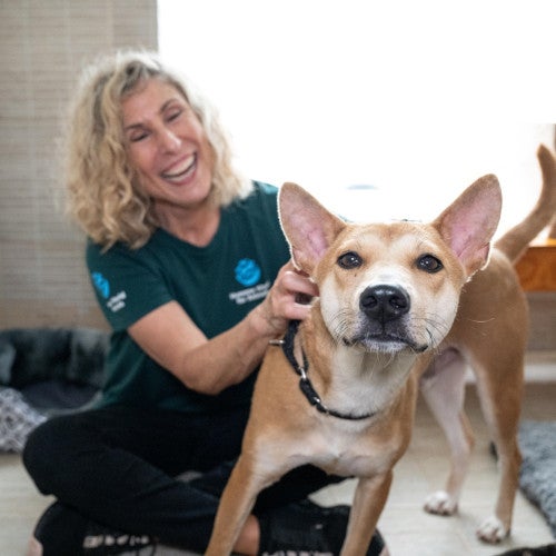 Kitty Block with dog