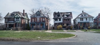 Abandoned homes in a Detroit neighborhood
