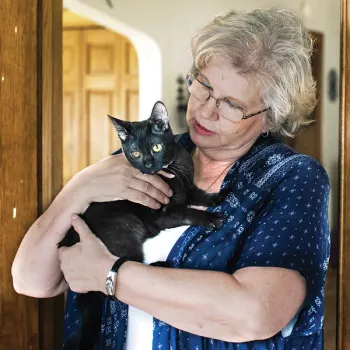 Tiny Tina and her adopter, Denise