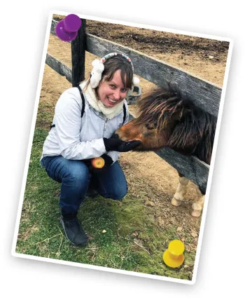 Woman with miniature horse