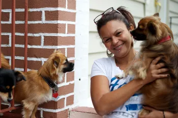 Pets for Life woman and her dogs