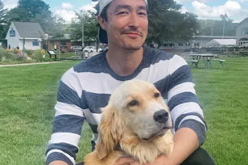 Korean American actor Daniel Henney adopts Juliette rescued by HSI from a South Korea dog meat farm