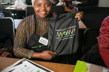 Cape Town residents train like chefs during a course on plant-based cooking and nutrition offered by HSI/South Africa.