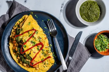 An omelette on a plate