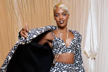 Humane World for Animals print on model for Christian Siriano's New York Fashion Week show