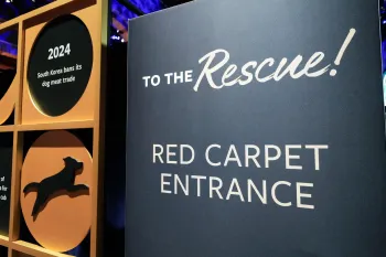 a poster promoting the to the rescue gala