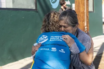 two people hugging