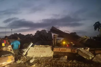 a pile of debris