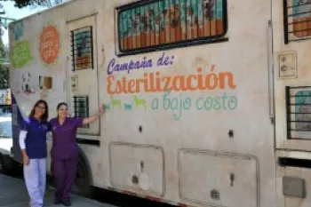 Truck at a spay/neuter clinic