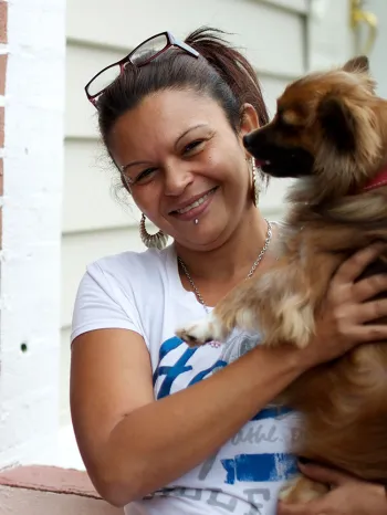 Pets for Life woman and her dogs