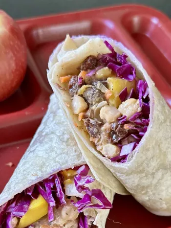 Caribbean chickpea wrap