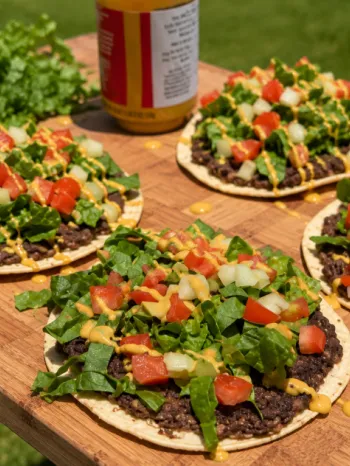 Black bean smash burger tacos