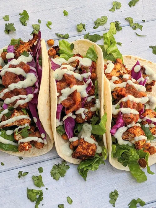 Chili-rubbed cauliflower tacos