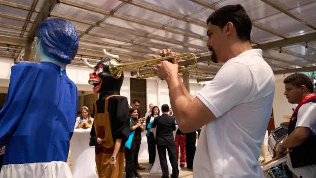 In San Jose, Costa Rica, a brass band and a traditional Mascarada dance helped launch our rebrand. 