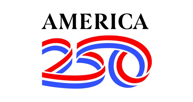 Logo from America 250, used to celebrate The United States Semiquincentennial