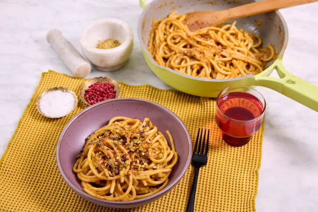 Chef Priyanka Naik’s animal-friendly bucatini á la pumpkin