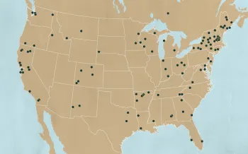 Map showing WLT sanctuary locations