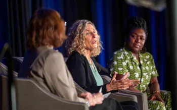 A group of women speaking