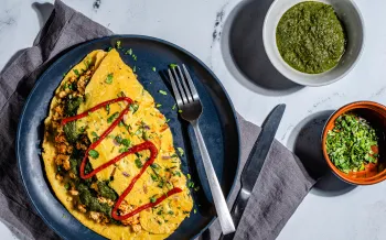 An omelette on a plate