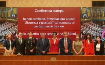 Press conference on dogfighting at the Italian Senate – June 26, 2025.