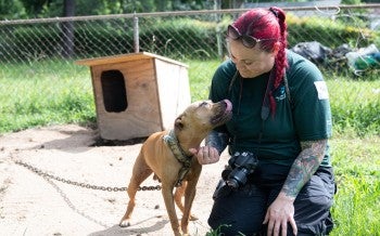 Woman with a dog