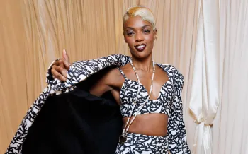 Humane World for Animals print on model for Christian Siriano's New York Fashion Week show