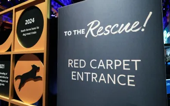 a poster promoting the to the rescue gala