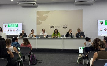 Panel “Nourishing Climate Action: Policy Tools for Climate-aligned and Resilient Food Systems” that we organized on November 14 at COP30 in Belém in conjunction with the following organizations: ProVeg International, Humane World for Animals, Compassion in World Farming, Mercy for Animals, Good Food Institute, Foodrise, Food Tank.
