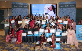 Group photo of the key volunteers and Humane World staffers for the event.