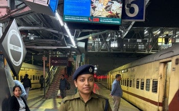 A digital public awareness campaign at Guwahati Railway Station, aimed at strengthening public vigilance against the illegal transport of dogs for the dog meat trade.