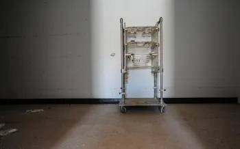 A monkey chair at a now defunct animal testing lab.