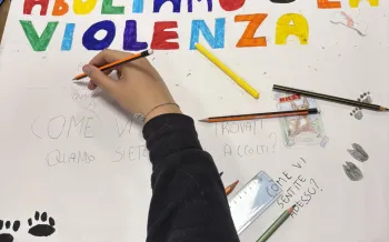 Educational session on dogfighting at the "Zaveria Cassia" school institute in Rome, Italy.