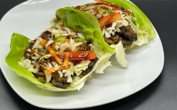 Lentil crumble Asian lettuce wraps