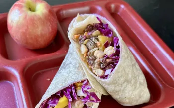 Caribbean chickpea wrap