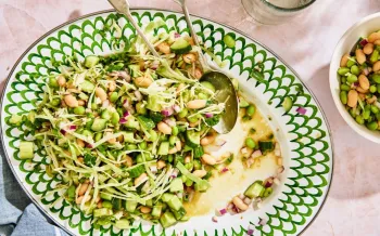 Miso edamame dense bean salad