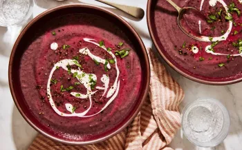 Purple cabbage white bean soup