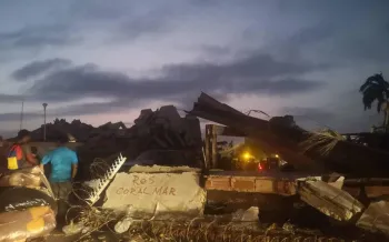 a pile of debris