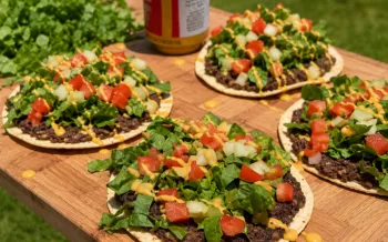 Black bean smash burger tacos