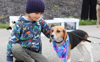 Child with a dog