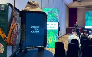 Image of a suitcase representing the #WhatYouCarry campaign.