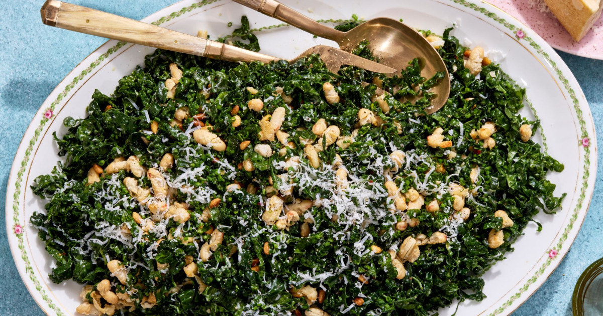 Vegan kale Caesar salad